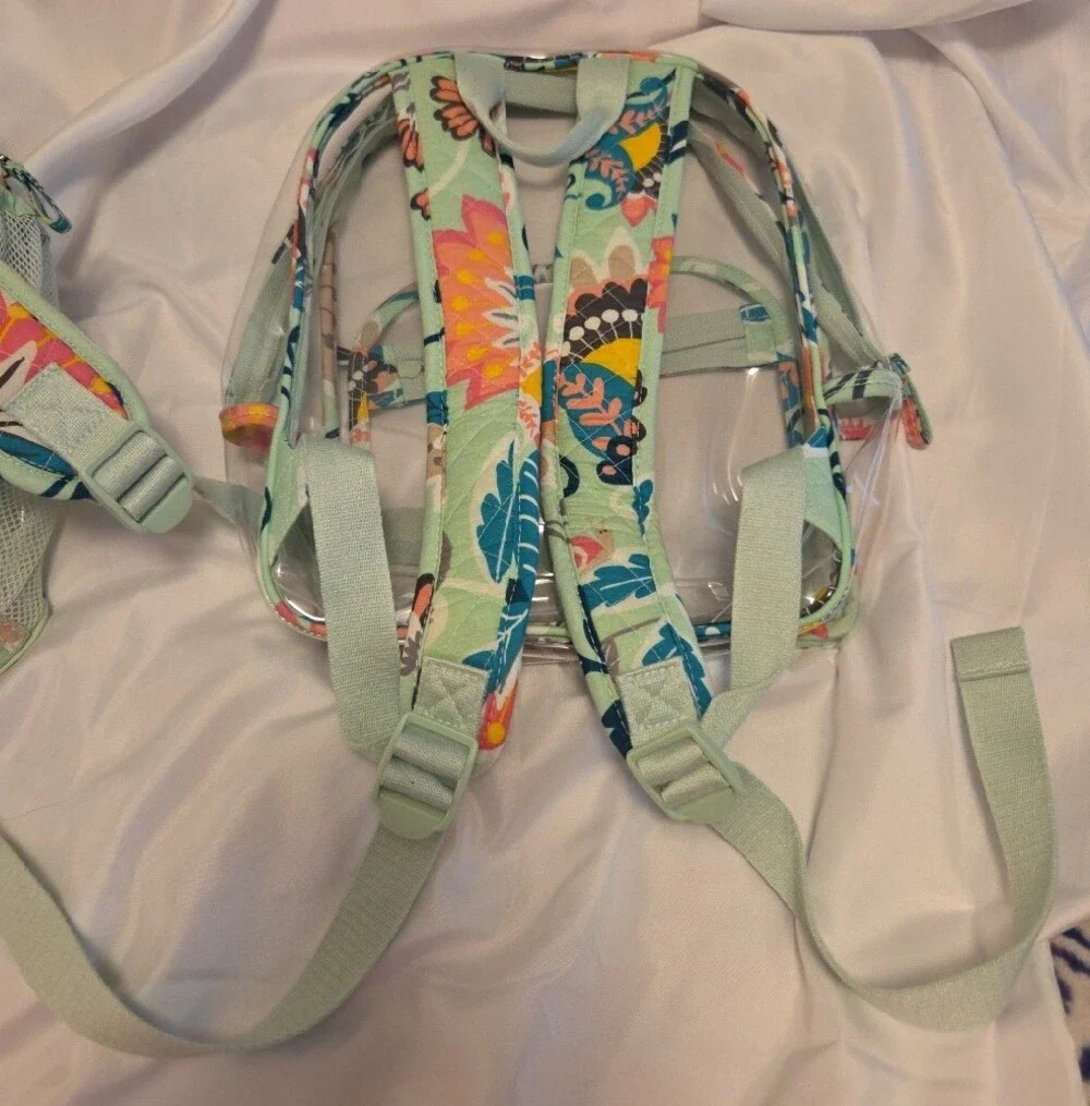 Vera Bradley Set Of 2 Floral PVC Backpack - Mint Trim